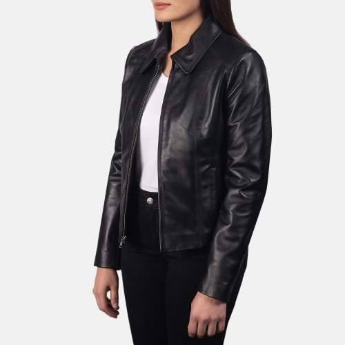 COLETTE BLACK LEATHER JACKET