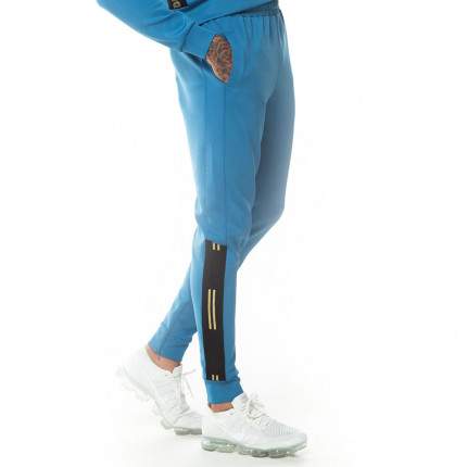 ASYMMETRIC POLY TRACK PANTS – DEEP WATER BLUE