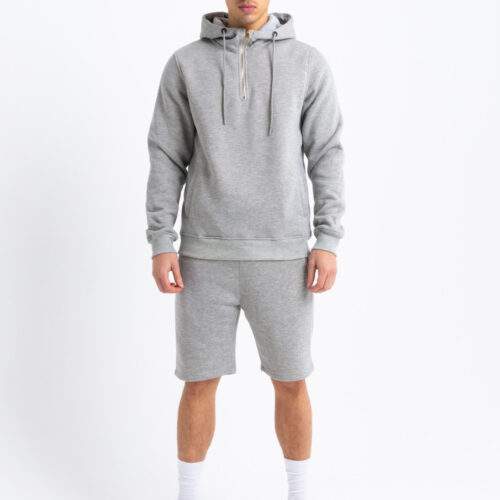 Zip Short Tracksuit in Light Grey