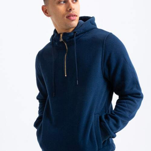 Gold Zip Short Tracksuit In Navy