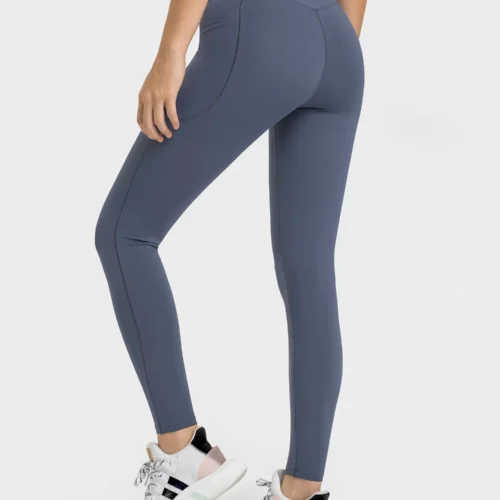 High-Waist Crossover Leggings With Pockets