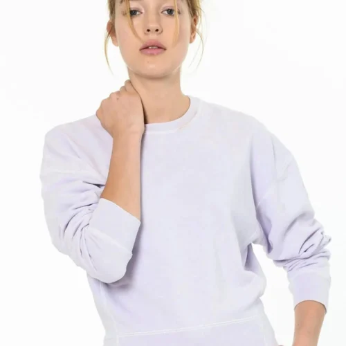 Next Terry Fleece Rebel Sweatshirt For Ladies-Light Purple Faded