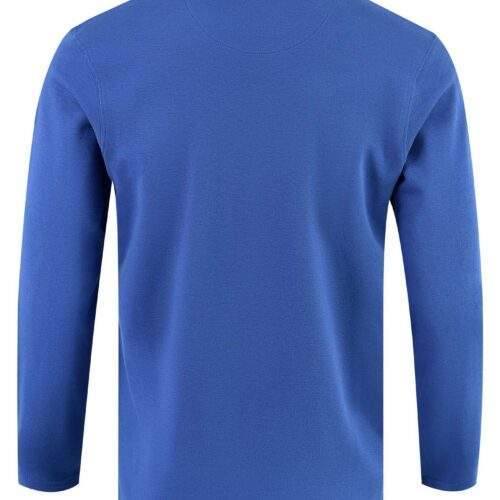 Plain Electric Blue Mock Neck Full Sleeve