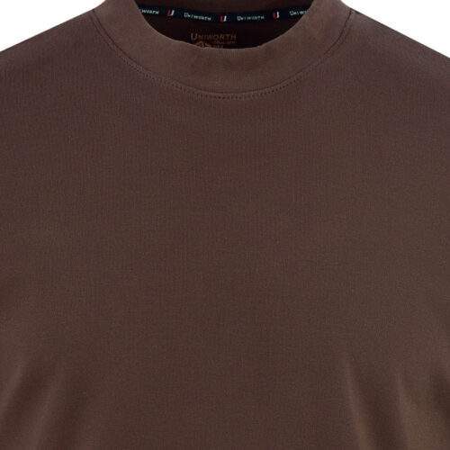 Plain Chocolate Brown Mock Neck Full Sleeve