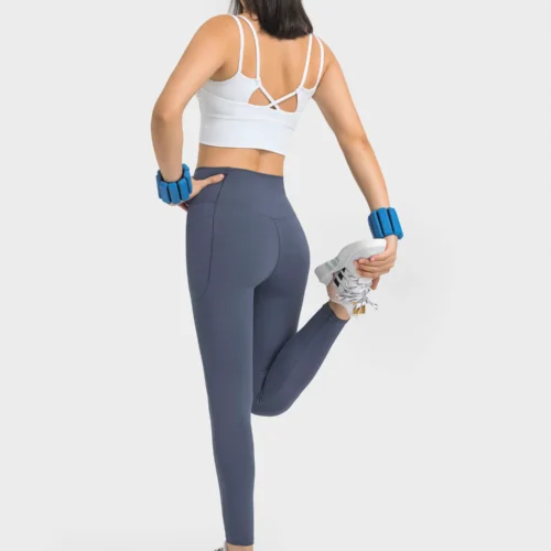 High-Waist Crossover Leggings With Pockets