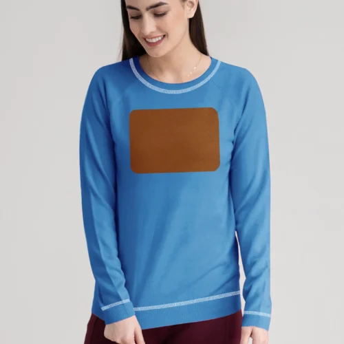 Next Fleece Sweatshirt For Ladies-Blue With Panel