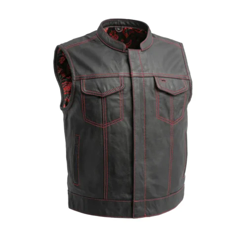 Club Cut Men’s Motorcycle Leather Vest